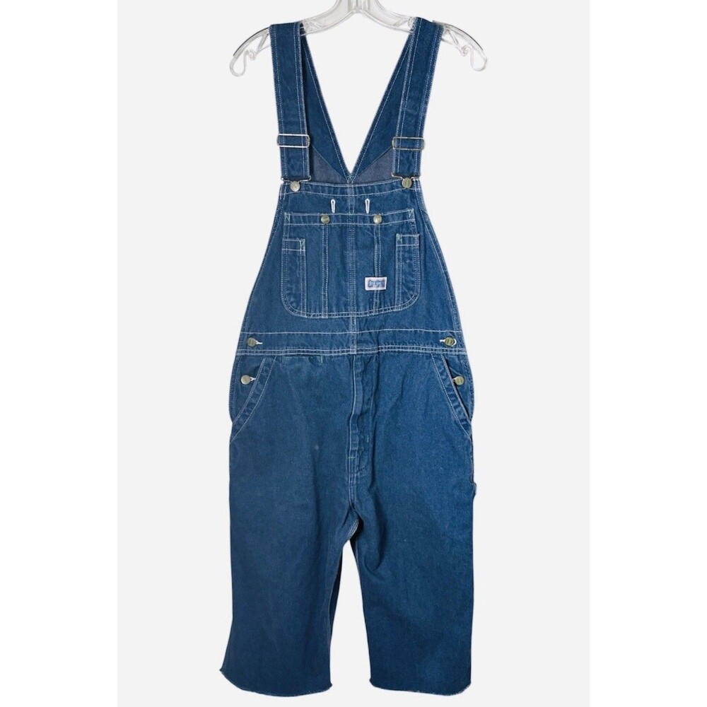 HILLBILLY HALLOWEEN COSTUME Denim Overalls Size 34 Knee Length 15” Inseam
